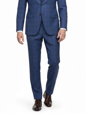 DKNY Suit Separates Dario Pants 30Wx32L Royal Blue Plaid Jacket Available | NWT